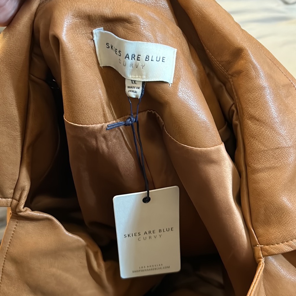 Vegan Leather Jacket size 1X - Picture 6 of 7